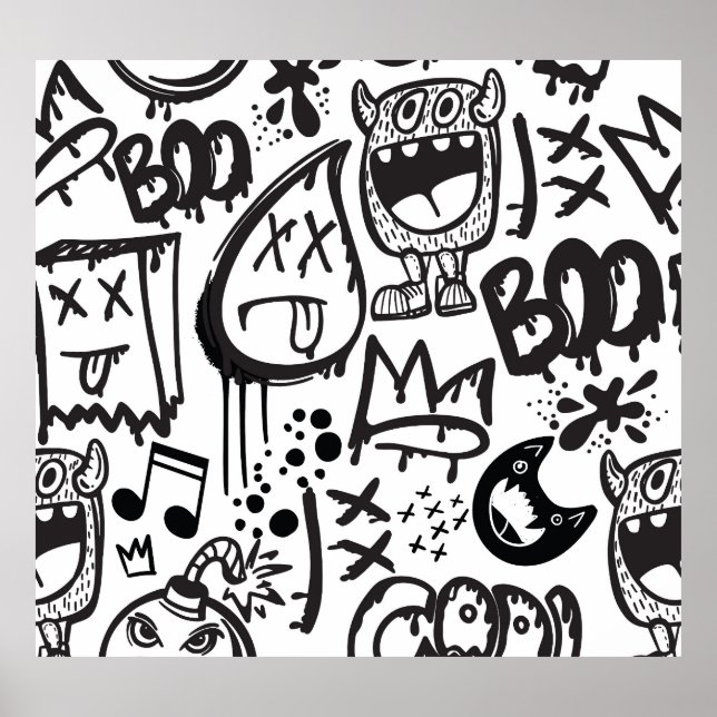 Poster Monster Boys: Padrão Desenhado À Mão (Frente)