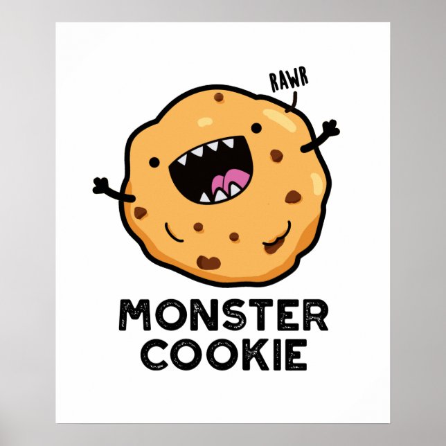 Poster Monster Cookie Comida Engraçado (Frente)