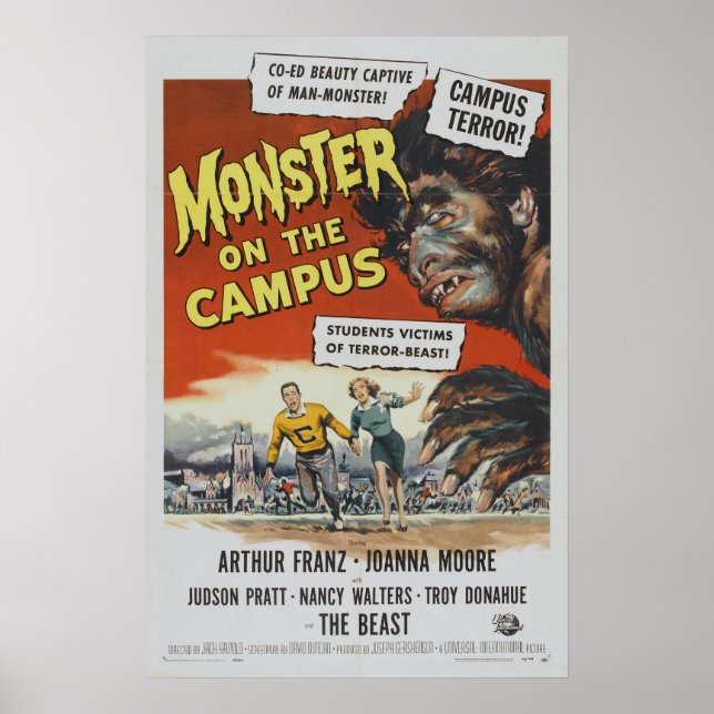 Poster Monster on the Campus Classic horror movie (Frente)