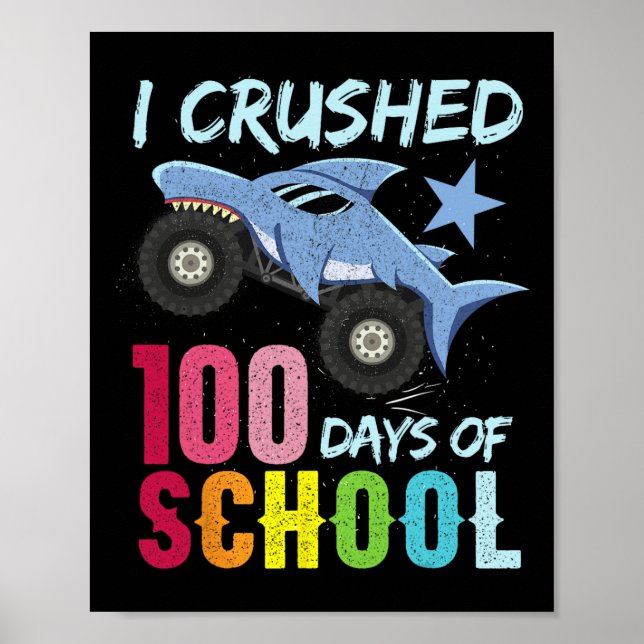 Poster Monster Truck 100 Dias De Roupa Escolar (Frente)