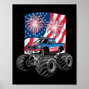 Poster Monster Truck American Flag, 4 de julho, Independê