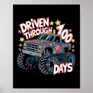 Poster Monster Truck Conduzido Durante 100 Dias De Escola