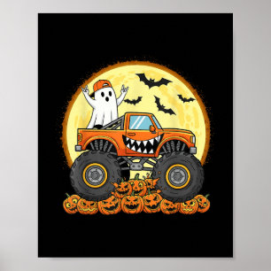 Poster Monster Truck Cute Boo Pumpkin Kid Dia de as Bruxa