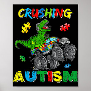 Poster Monster Truck Esmagando Autismo Autismo Sensibiliz
