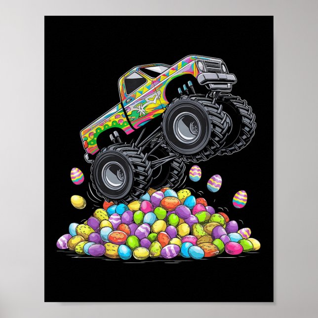 Poster Monster Truck Páscoa Adolescentes Rapazes Crianças (Frente)