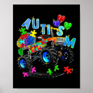 Poster Monster Truck Quebra-cabeça Cute Kids Autismo Cons