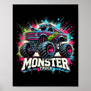 Poster Monster Truck Retro Colorir Grafites Coloridos Voc