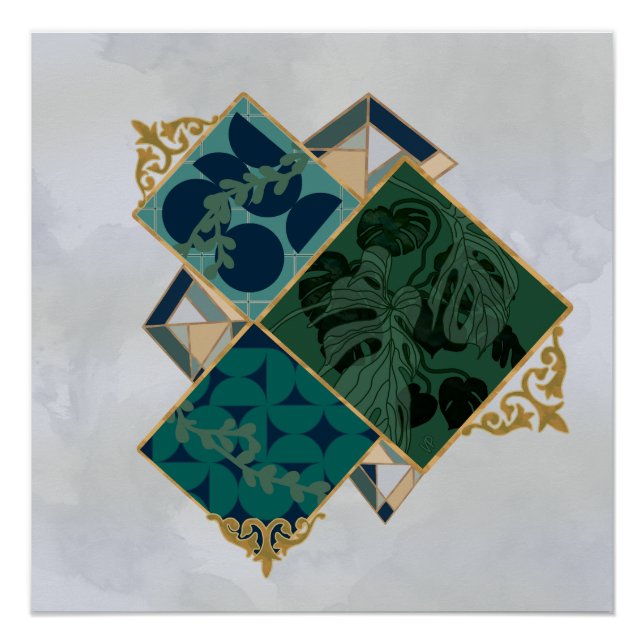 Pôster Monstera Geométrica (Frente)