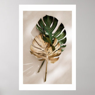 POSTER MONSTERA NO1 Dourado