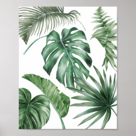 Poster Monstera Palm Deixa Aquarela Moderna Tropical