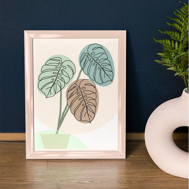 Poster Monstera Plant Bohemian Art Line Art (Criador carregado)