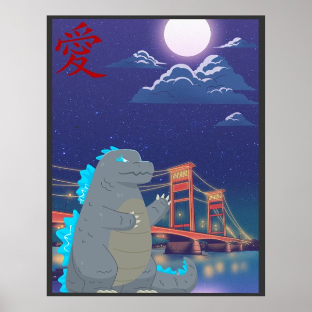 Poster Monstro Adorável da Cutezilla (Frente)