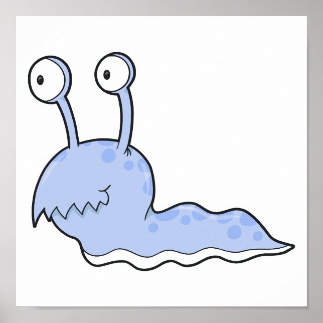 Pôster monstro azul lento do bobo (Frente)
