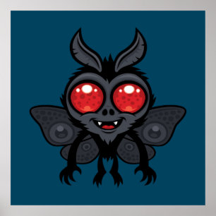Poster Monstro Cute Criptídeo Mothman Assustador