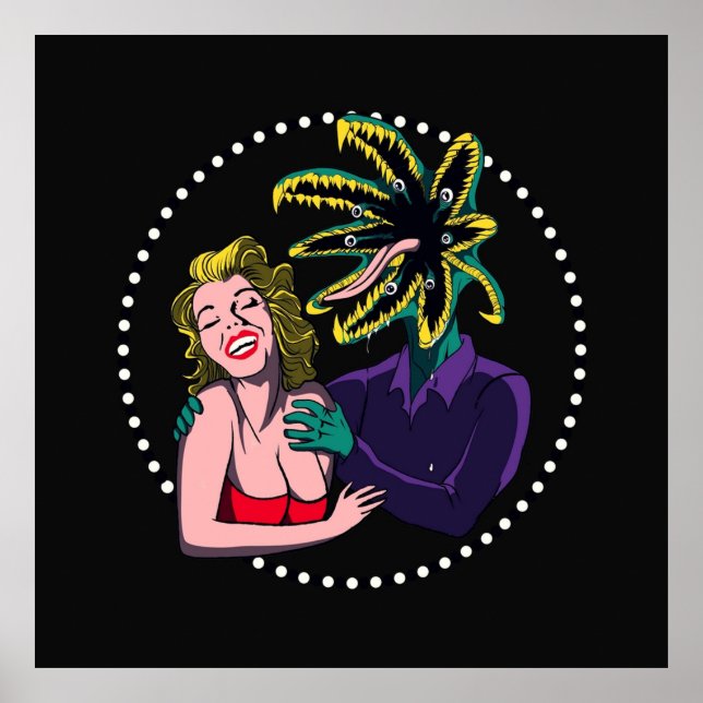 Poster Monstro da Parasita e design da menina do anime as (Frente)