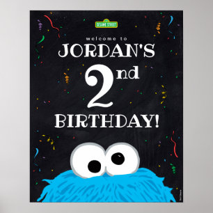 Poster Monstro das Bolachas Bem-vindo ao 2º Aniversário