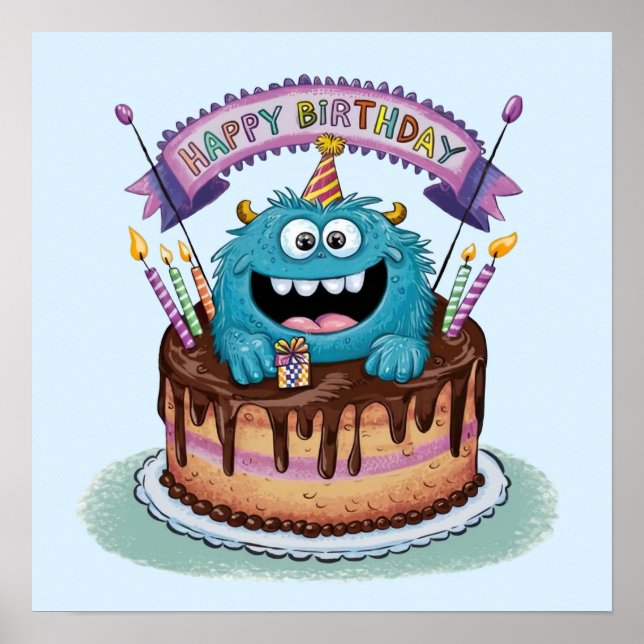 Poster Monstro de Aniversário (Frente)