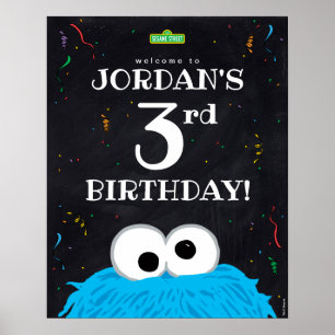 Poster Monstro de cookies   aniversário de 3 anos Welcome