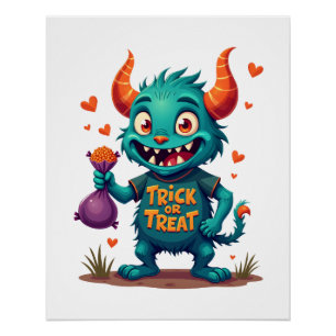 Pôster Monstro de Doces de Doce ou Travessura � Camiseta 