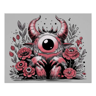 Pôster Monstro de Flor primavera