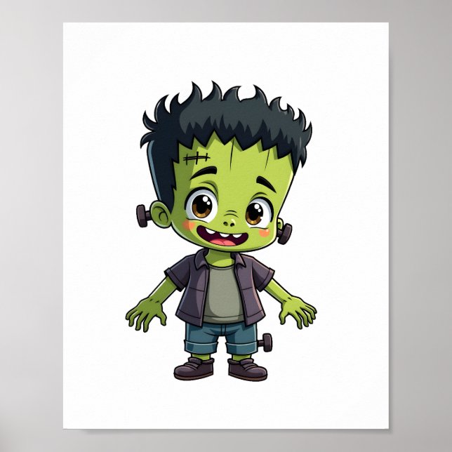 Poster Monstro de Frankenstein - Cartoon de Halloween bon (Frente)