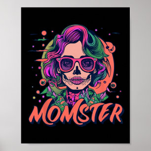 Poster Monstro de Impulso Mãe Esqueleto De Halloween Estr