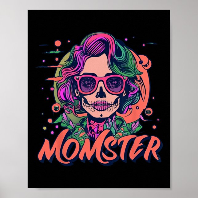 Poster Monstro de Impulso Mãe Esqueleto De Halloween Estr (Frente)