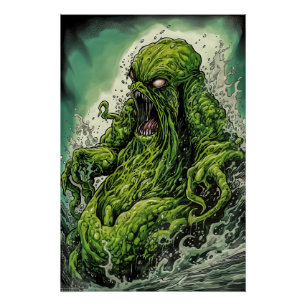 Pôster Monstro de Lama Verde