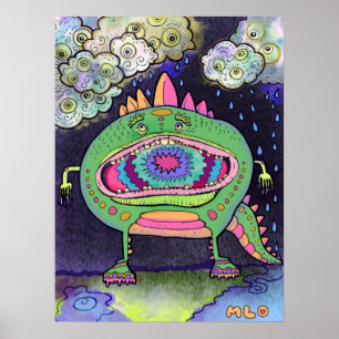 Poster Monstro de tênis do Dia da Chuva