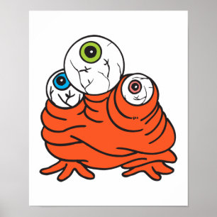 Poster monstro de três globos oculares