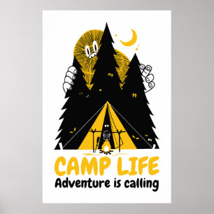Poster Monstro Divertido de Acampamento – Aventura na Vid