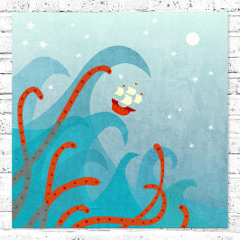 Poster Monstro do Mar do Navio à Vela