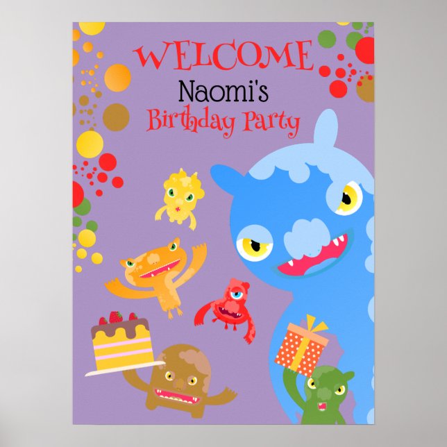 Poster Monstro do Pequeno Partido e Festa de aniversário  (Frente)