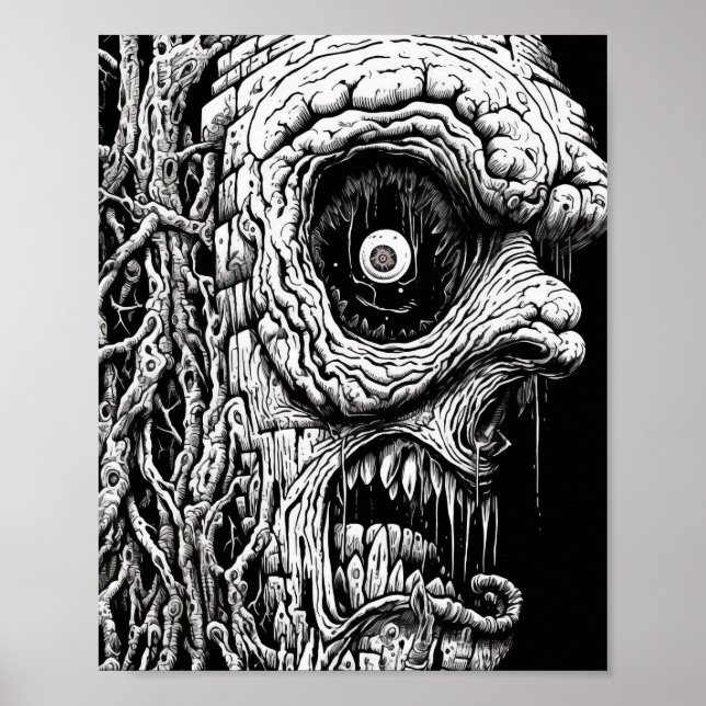 Poster Monstro do Pesadelo Surreal Esmagado entre o Vice  (Frente)
