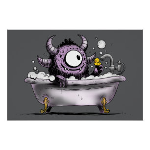 Pôster Monstro em Bubble Bath