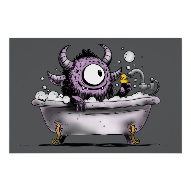 Pôster Monstro em Bubble Bath (Frente)