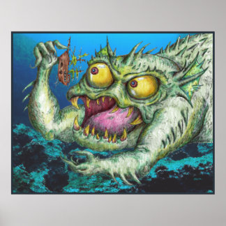 Poster Monstro Gigante do Mar Verde