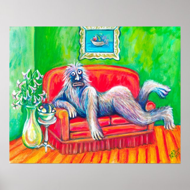 Pôster Monstro sedutor com Fruta (Frente)