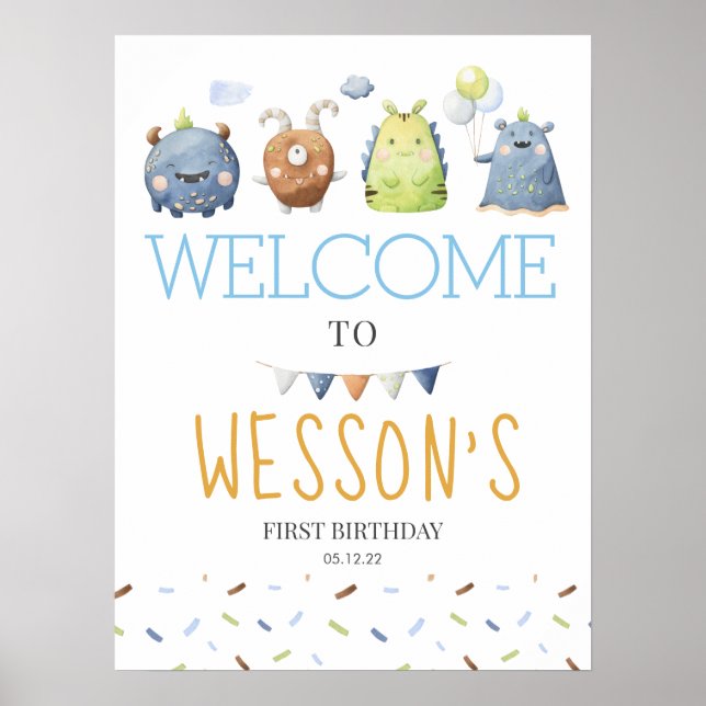 Poster monstro, sinal de boas-vindas monstro (Frente)