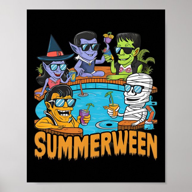 Poster Monstro Spooky Do Halloween Para Homens (Frente)