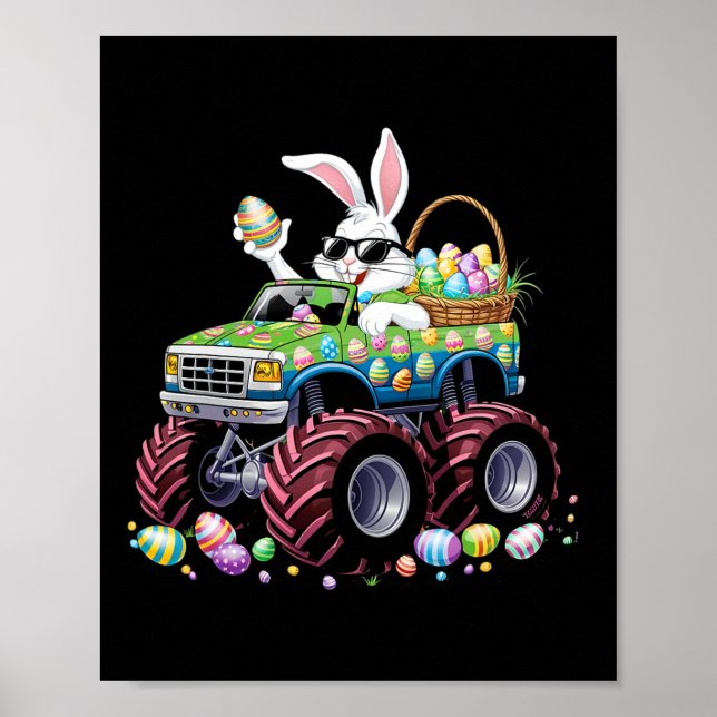 Poster Monstros de Felz pascoa Bunny Monster Alojam Crian (Frente)