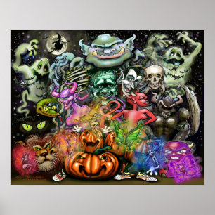 Poster Monstros do Halloween