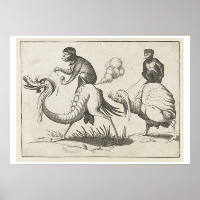 Poster "Monstros Ridden por Apes" de Arent van Bolten (Frente)