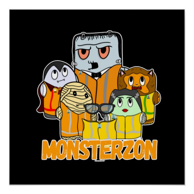 Pôster Monstros Swagazon Mummy Frankenstein Dracula Monst (Frente)