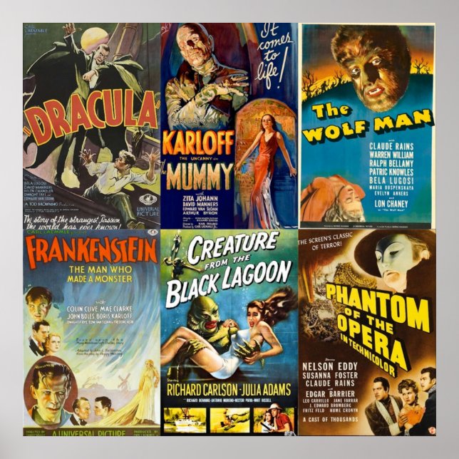 Poster Monstros Universais (Frente)