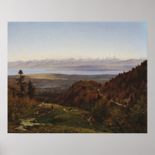Pôster Mont Blanc visto do Santo-Cergues, 1869