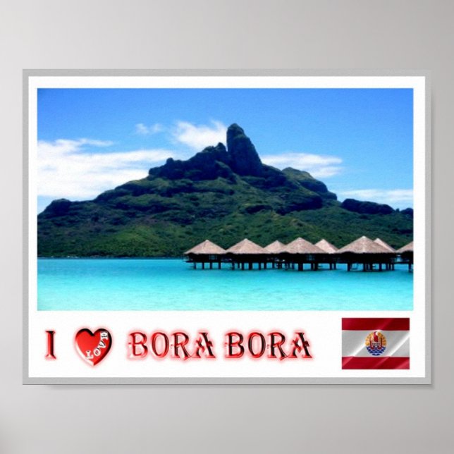 Poster Mont Otemanu - Bora Bora - French Polynesia - (Frente)