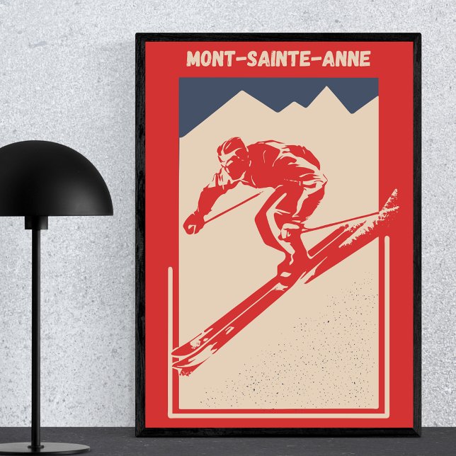 Poster Mont Sainte Anne, Quebec Canada Ski Vintage (Criador carregado)