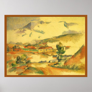 Pôster Mont Sainte Victoire por Paul Cezanne, Arte Vintag