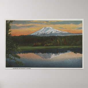 Poster Montagem Adams, Washington - vista da montanha